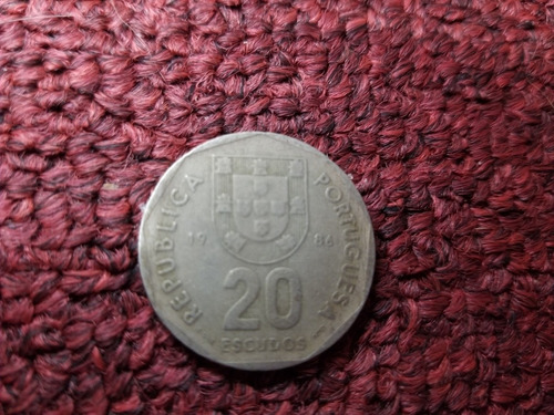 Moneda De Portugal - 20 Escudos - 1986