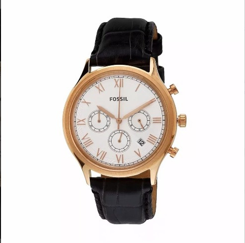 Relógio Fossil Masculino Pulseira Couro Fundo Branco Fs4744