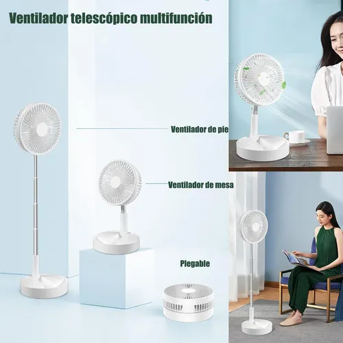 Turbo Ventilador De Pedestal Silencioso 3 En 1 Plegable