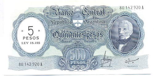 Billete Mn 500 Pesos Resellado 5 Pesos Ley Bot 2207 Exc+