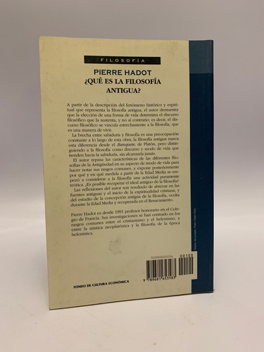 ¿qué Es La Filosofía Antigua? De Pierre Hadot