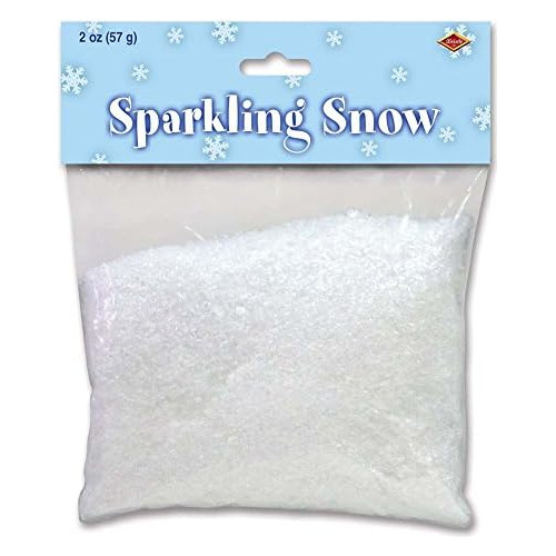 2oz Sparkling Fake Snow Flakes White Glitter Christmas ...