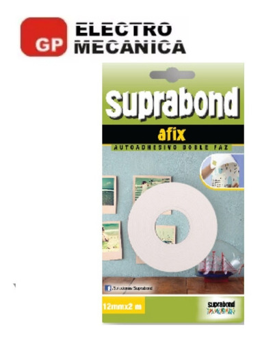 Imagen 2 de 10 de Cinta Doble Faz Suprabond 12 Mm X 2 Mts Autoadhesivo Bifaz