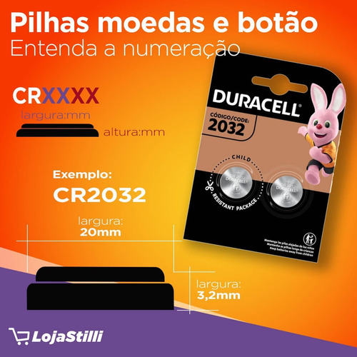 Pilha Bateria Lithium Moeda Cr2032 3v - 5 Unidades alcalina Original