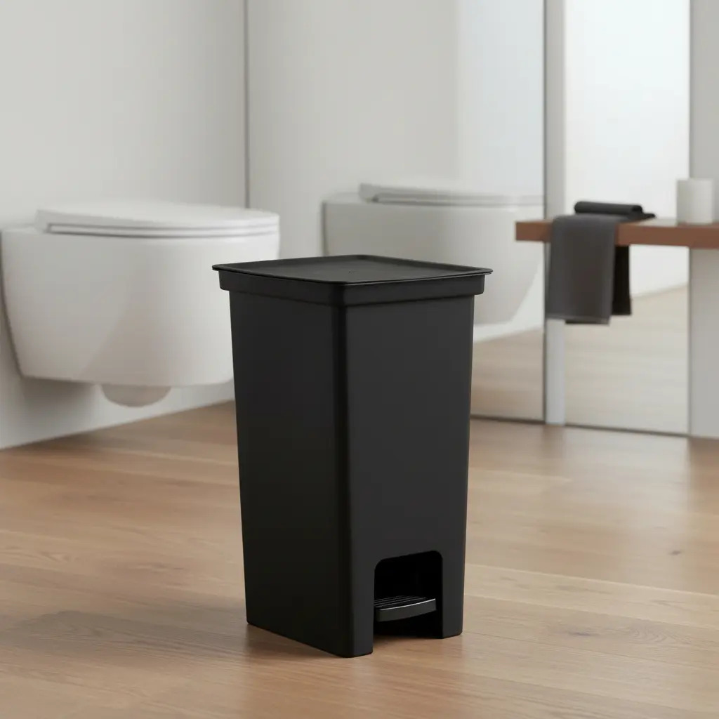 Lixeira 10 Litros Fly Paramount Com Pedal Cesto de Lixo Plástico para Banheiro Cozinha Lavabo Tampa acionamento por e Aro Interno Travar Saco