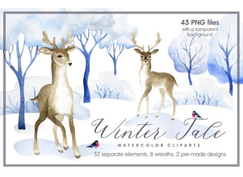 Kit Imágenes Digitales Bosque Invierno 1750281