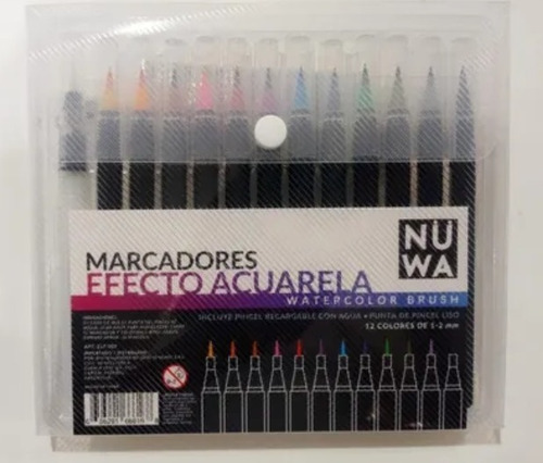 Watercolor Brush Pen Marcador X 20 Punta Pincel Nuwa +regalo