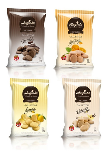 Galletitas Dulces Angiola Sin Tacc 3 X 130gr A Eleccion