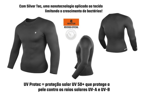 Imagem 1 de 6 de Blusa Invictus Segunda Pele Slim Fit Poliamida Com Uv Protec