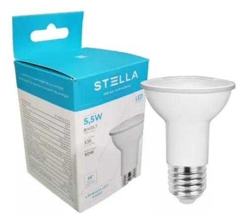 Kit 4x Lâmpada Par 20 Stella 5,5w Branco Frio Sth9020/65