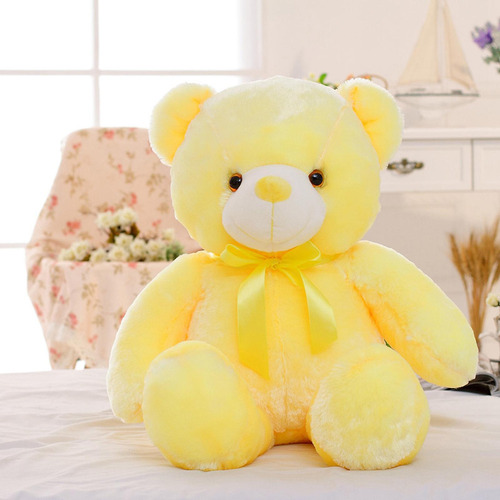 Oso De Peluche Suave Juguetes De Peluche Led Amarillo-30cm