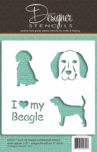 Plantilla Galleta Idad Texto Ingle  I Love My Beagle 