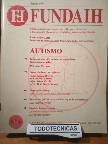 Revista Fundaih Nº4   Autismo  Agosto 1994    -tt