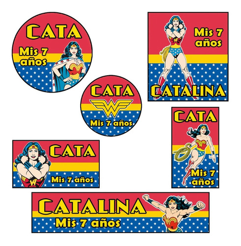 Kit 144 Stickers Mujer Maravilla Marvel Comic Candy Bar 2