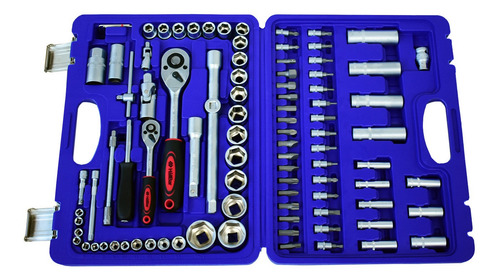 Kit Caja Set 94 Piezas Herramientas Llaves Tubos Puntas Auto