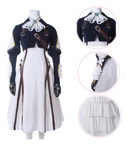 Nuoqi Violet Evergarden Cosplay Disfraz Mujer Anime Uniforme