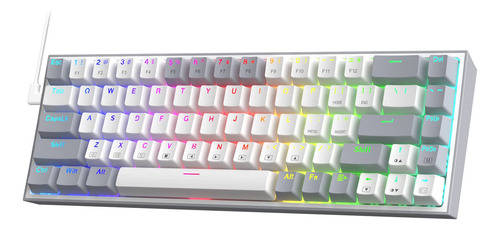 Teclado Gaming Redragon K631 Grey 65% Cableado Rgb 68 Teclas