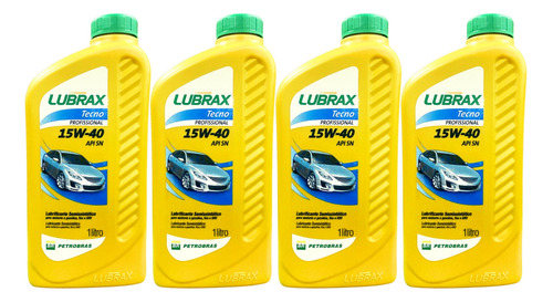 Óleo de motor Lubrax semi-sintético 15W-40 para carros, picapes e suvs de 4 unidades / 4L