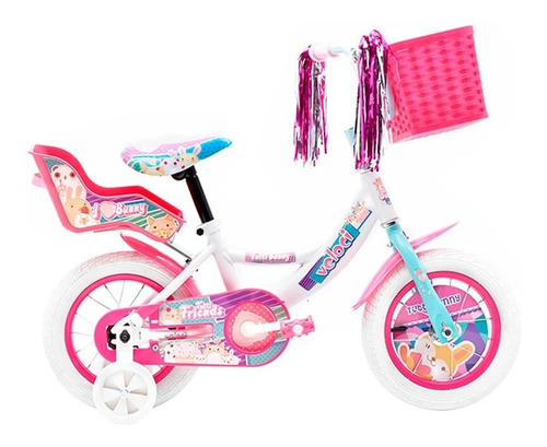 Bicicleta Veloci Tutti Bunny Rodada 12 Blanco Infantil