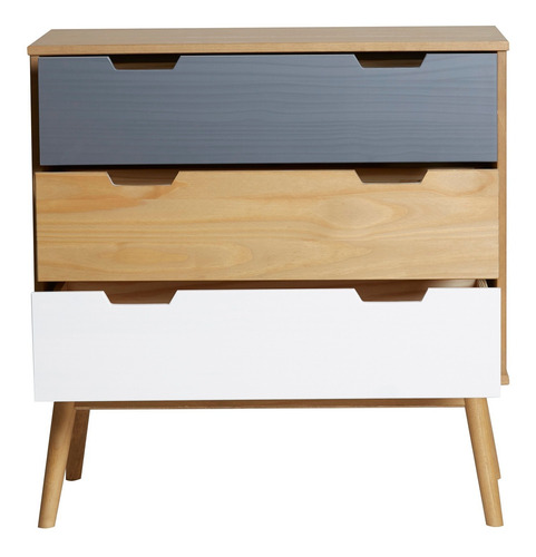 Cómoda Flen Cera, Gris, Blanco Këssa Muebles