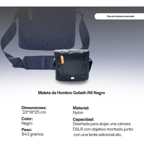 Bolso Goliath R6 Negro