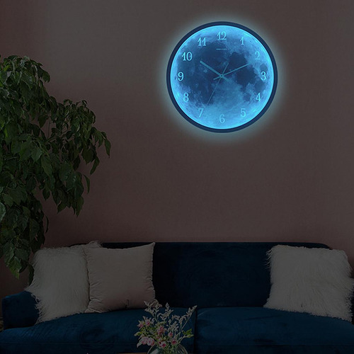 Luz Nocturna Reloj De Pared Reloj Luminoso Redondo 12