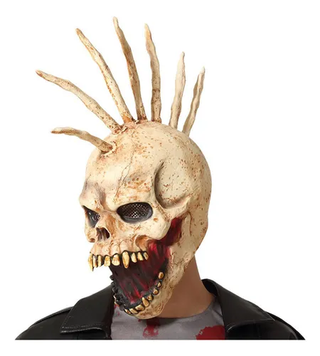 Mascara En Latex Cráneo Punk Zombie