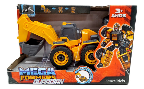 Megaformers Multikids Guardian Robô Escavadeira Amarelo