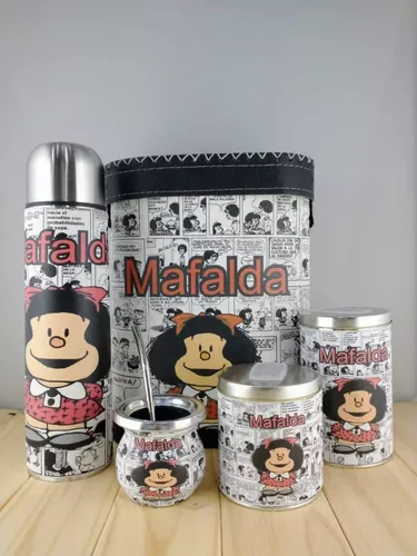 Juego De Mate Completo Mafalda Regalo Cuero Set Kit Matero
