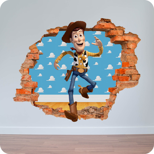 Vinilo Pared Rota 3d Toy Story Woody 50x50