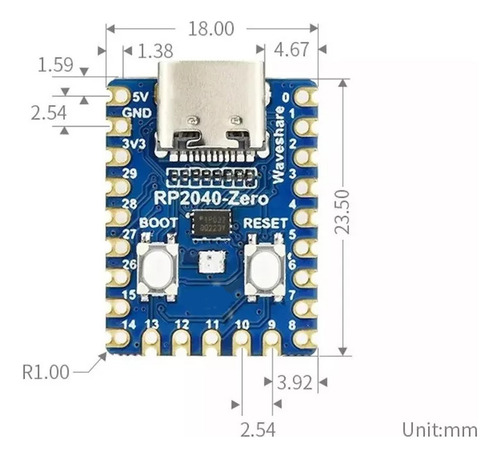 Para Raspberry Pi Zero Placa De Desarrollo Python Rp2040