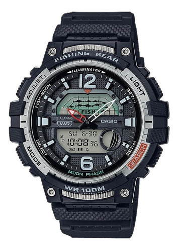 Reloj pulsera Casio WSC-1250 con correa de resina color negro - bisel plateado