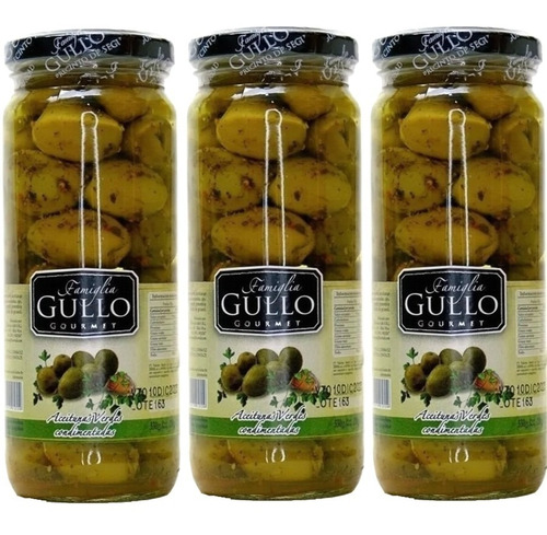 Aceitunas Verdes Grandes Condimentadas Gullo 330 Gr Pack X 3 | MercadoLibre