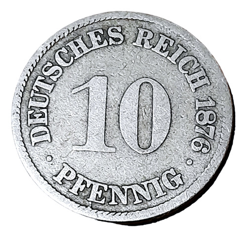 10 Pfennig 1876 Y 5 Pfennig 1875 Deutsches Reich Moneda 