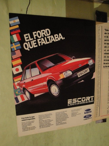 Publicidad Ford Escort Año 1988