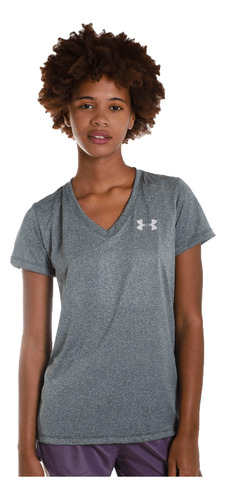 Remera Under Armour Running Mujer Twist Gris Ras