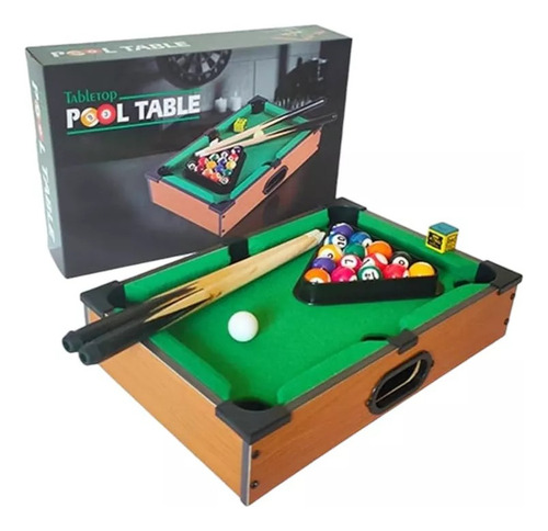 Mini Mesita De Pool 36x24 Cm De Madera Para Niños