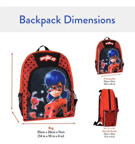 Mochila Miraculous Ladybug Para Niños, Color Rojo, Mercancía