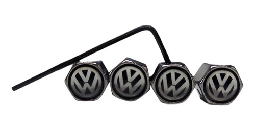 Tapas Cubre Valvulas Antirrobo Con Logo Volkswagen Negro