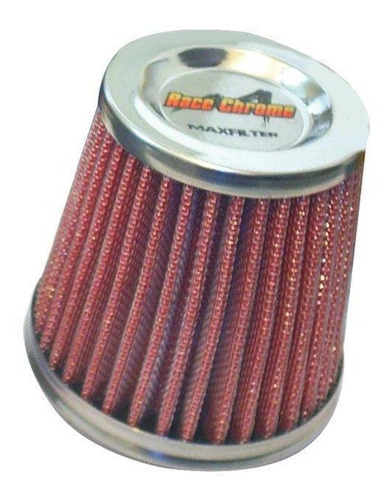 Filtro Esportivo Cônico Alumínio Vermelho Lavável 52mm