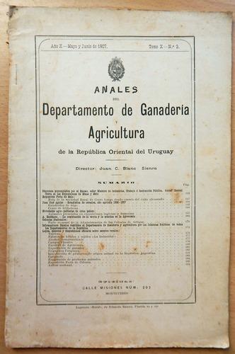 Anales Del Departamento De Ganadería Y Agricultura 1907