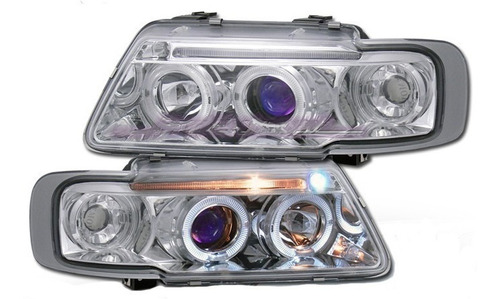 Faros De Lupa + Led Estilo Euro Cromados Audi A3 1996 - 2000