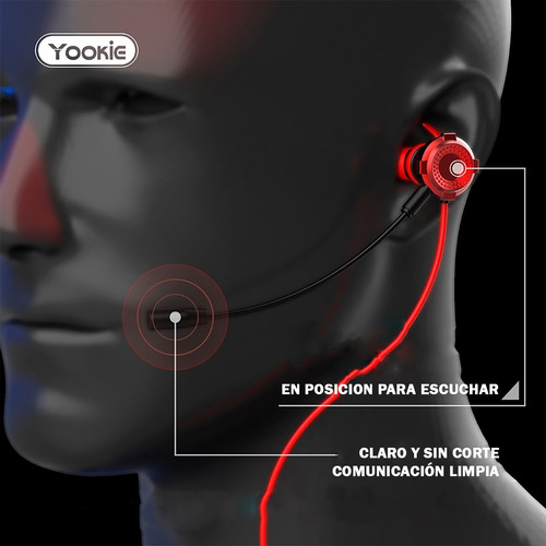 Imagen 6 de 7 de Audífonos Gaming Earphone Yookie Gm01