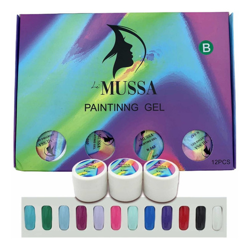 Gel Painting Para Uñas X 12 Piezas Mussa. Dama Manicure