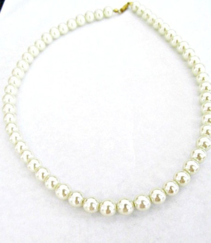 Collar Perlas Color Natural  Perlitas De 8mm 