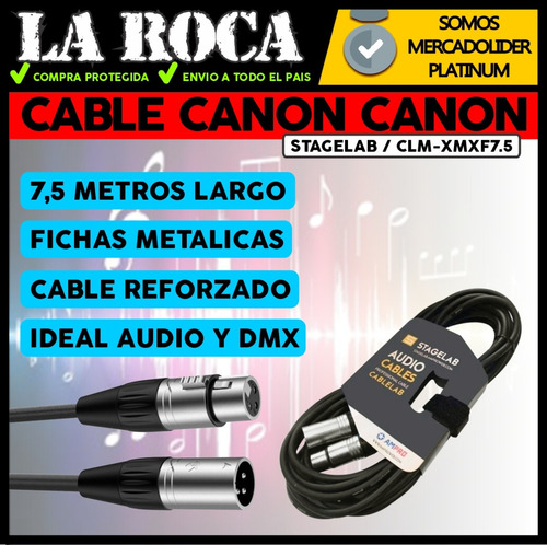 Imagen 3 de 10 de Cable Canon Canon 7.5 Metros Xlr Microfono Dmx Sonido Audio