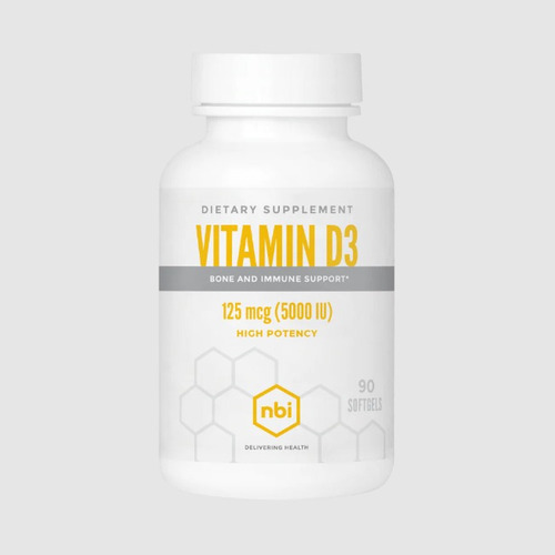 Nbi | Vitamin D3 | 125mcg (5000iu) | 90 Softgels