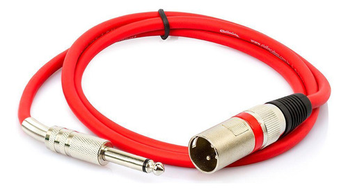 Cabo P10 Para Xlr Macho Vermelho Mono 3 Mt