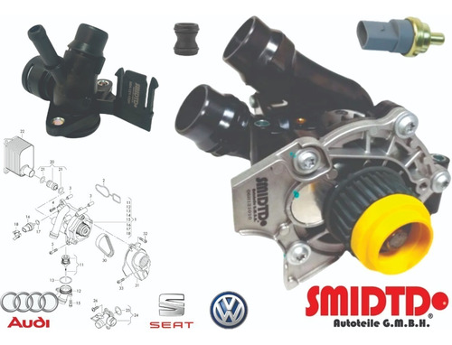 Bomba Agua Completa Brida Bulbo Y Cople Audi A3 Quattro 2.0