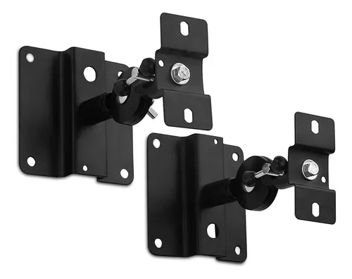 Mount-it! Soporte De Altavoz Para Pared Y Techo, Perfil Bajo, Resistente, Antirrobo, Universal Para Altavoces Satelitales Y De Sonido Envolvente De Canal, Negro, 2 Soportes